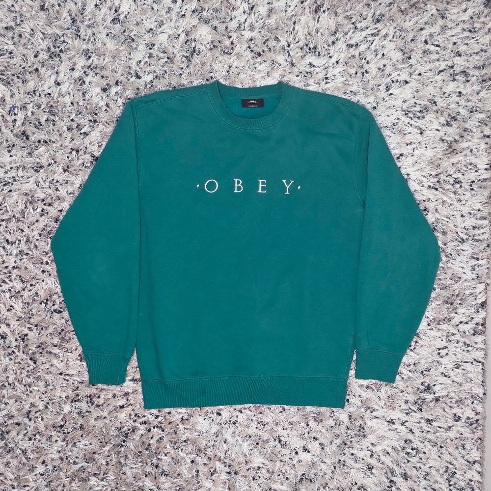 Retro Unisex Obey Embroidered Oversized Sweatshirt